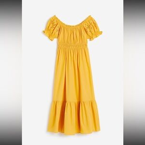 Off the shoulder yellow H&M maxi dress